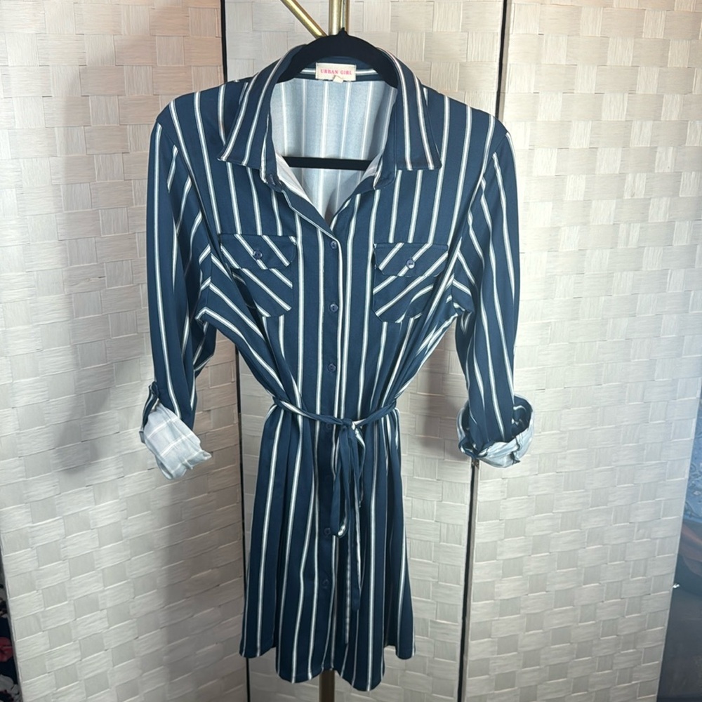 Urban Girl Striped Belted Dress